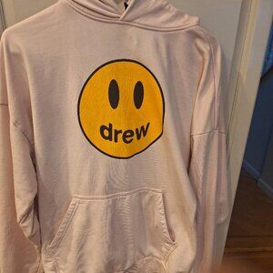 Drew House Pink Hoodie Sweatshirt Smiley Face J. Bieber Streetwear Fashion - XS